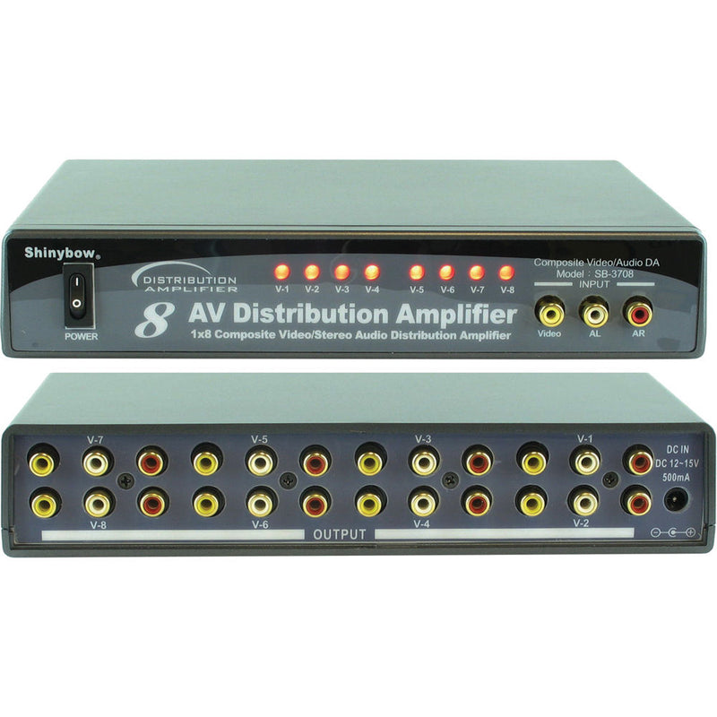 Shinybow SB-3708 1 x 8 Composite Video Audio Distribution Amplifier