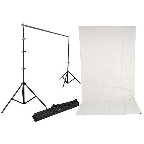 Impact Background Kit with 10 x 12' Solid Light Gray Muslin Backdrop