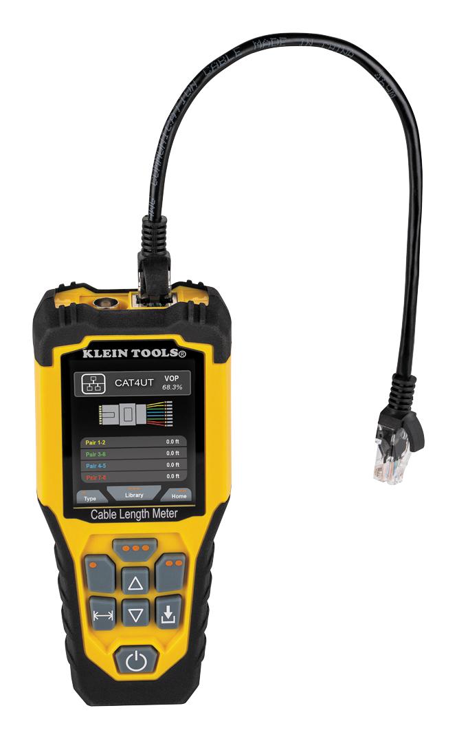 KLEIN TOOLS 501-915 TDR Cable Length Meter, LCD, 2.7 " Depth x 1.4 " Width x 6.2 " Height