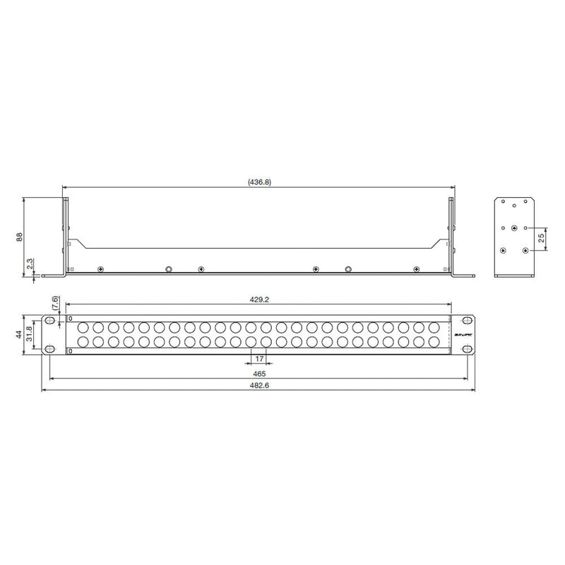 Canare VJ2-V24-1U Unloaded Video Jack Panel (24 Channel / Black)