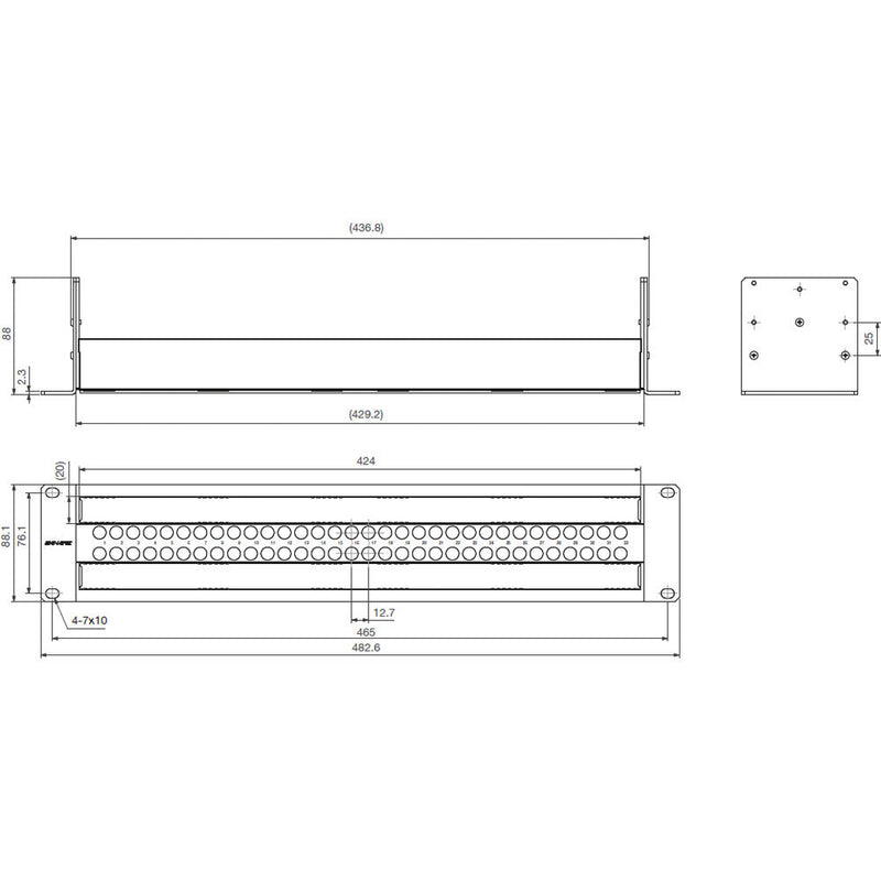 Canare VJ2-V24-2U Unloaded Video Jack Panel (24 Channel / Black)