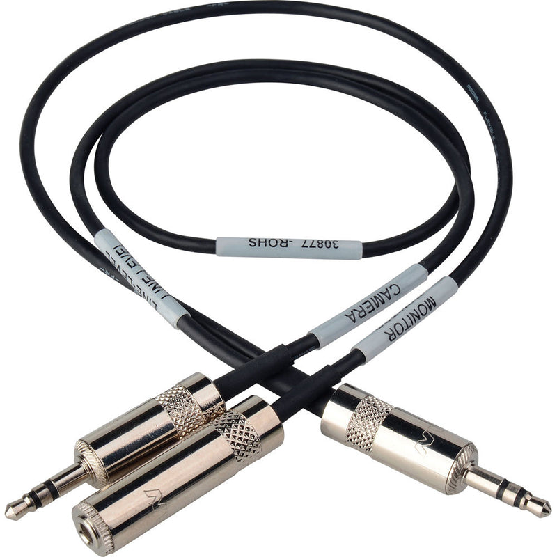 Sescom LN2MIC-TAS-MON Tascam DR-100 35d 3.5mm Line to Microphone Cable with Monitoring Tap