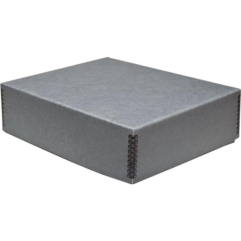 Print File 8.5 x 10.5 x 3" Drop-Front Metal Edge Archival Storage Box (Gray)