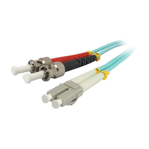 Comprehensive 10GB LC/ST Duplex 50/125 Multimode Fiber Patch Cable (Aqua, 32.8')