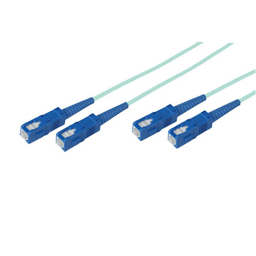 Avenview 50/125&micro;m Fiber Optic Multimode Duplex SC to SC 10Gb OM3 Cable (33', Aqua)