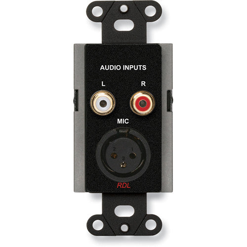 RDL DB-J3 Wall Mount Mic/Line Input Panel Assembly (Black)