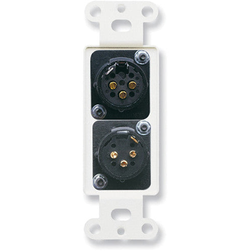 RDL DB-XLR2 Decora Wall Plate with XLR 3-Pin Female & 3-Pin Male Connectors (Black)