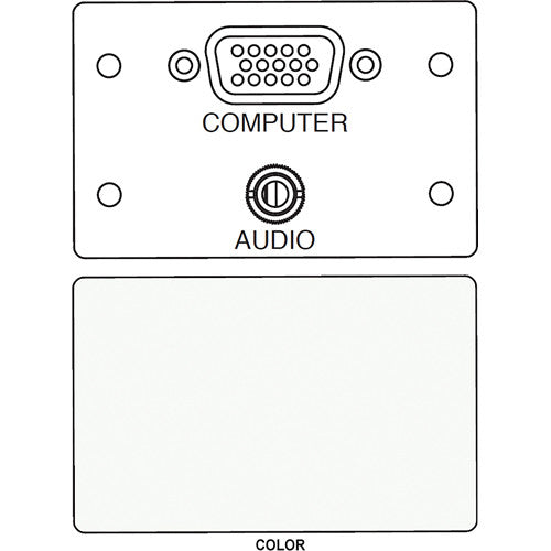 FSR IPS-AV920D HD-15 F/F Bulkhead & Mini Stereo to Solder Cup Insert (Labeled, White)