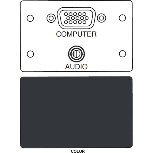 FSR IPS-AV920D HD-15 F/F Bulkhead & Mini Stereo to Solder Cup Insert (Labeled, Black)