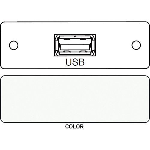 FSR IPS-D715S USB A to USB A Bulkhead Data Connection Insert (Labeled, White)