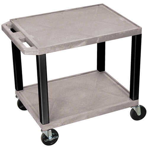 Luxor WT26GYE-B Tuffy Open Shelf A/V Cart (24.5 x 24 x 18") (Gray with Black Legs)