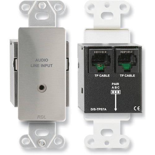 RDL DS-TPS7A Format-A Passive Single-Pair Sender with Mini Jack (Stainless Steel)