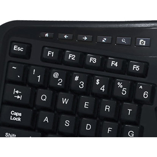 Adesso Tru-Form 150 3-Color Illuminated Ergonomic Keyboard (Black)