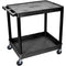 Luxor TC21 32 x 24" Two-Shelf Utility Cart (Black)