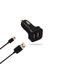 Case Logic Car Charger (2 x USB Ports, Separate Lightning Cable, Black)