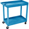 Luxor 32 x 18" Two-Shelf Utility Cart (Blue)