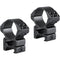 Hawke Sport Optics 2-Piece Match Mount for Weaver Rails (30mm, Aluminum, High, Matte Black)