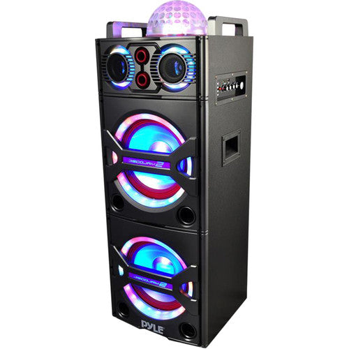 Pyle Pro PSUFM1043BT - 2000W Bluetooth Portable Karaoke System with DJ Lights