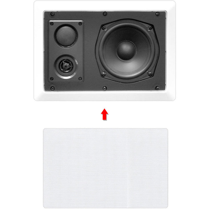 Pyle Pro PDIW67 6.5" 2-Way In-Wall Speaker Pair (With Directional Tweeter)