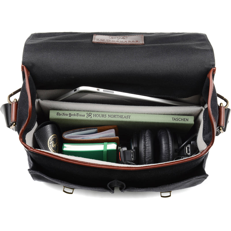 ONA Prince Street Camera Messenger Bag (Black, Waxed Canvas)