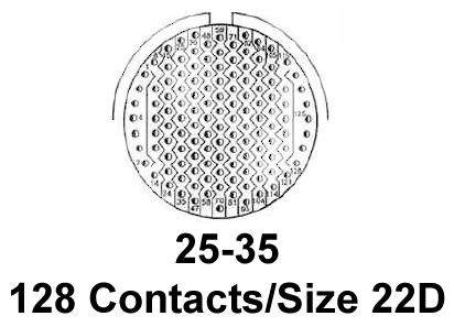 Amphenol Aerospace D38999/20WJ35PA D38999/20WJ35PA Circular Connector Receptacle Size 25 128 Position Wall New