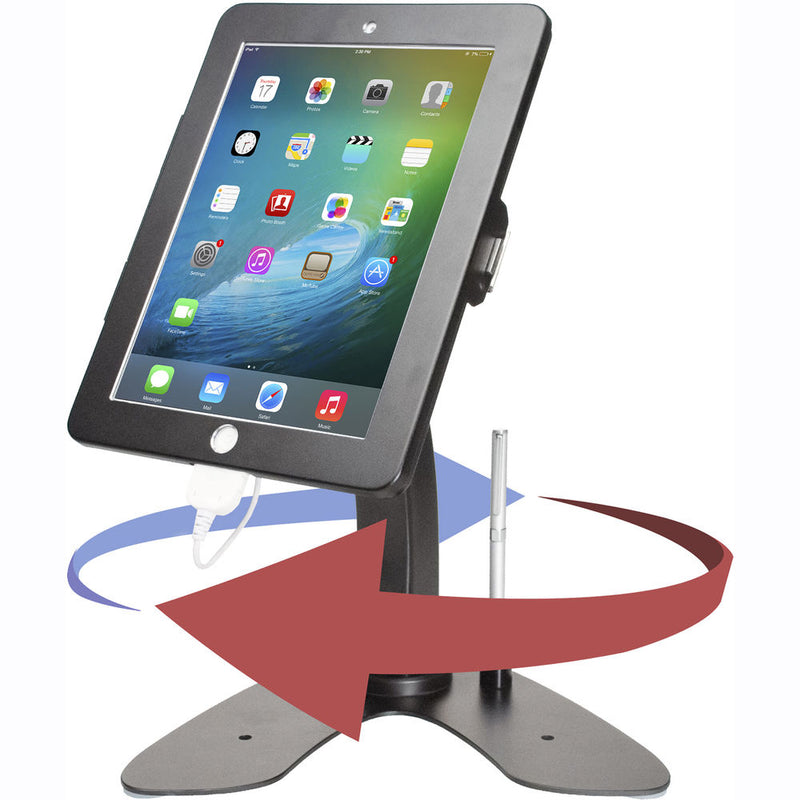 CTA Digital Dual Security Kiosk Stand with Locking Case and Cable for Select Apple iPads (Black)