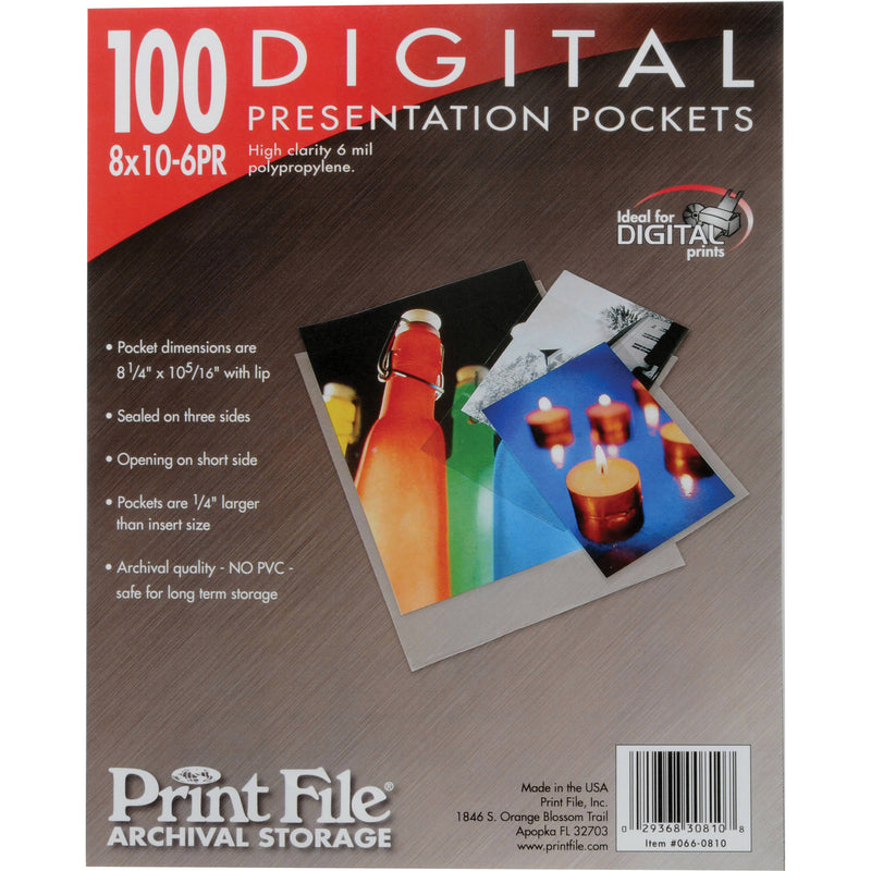 Print File Polypropylene Presentation Pocket (8 x 10", 25-Pack)