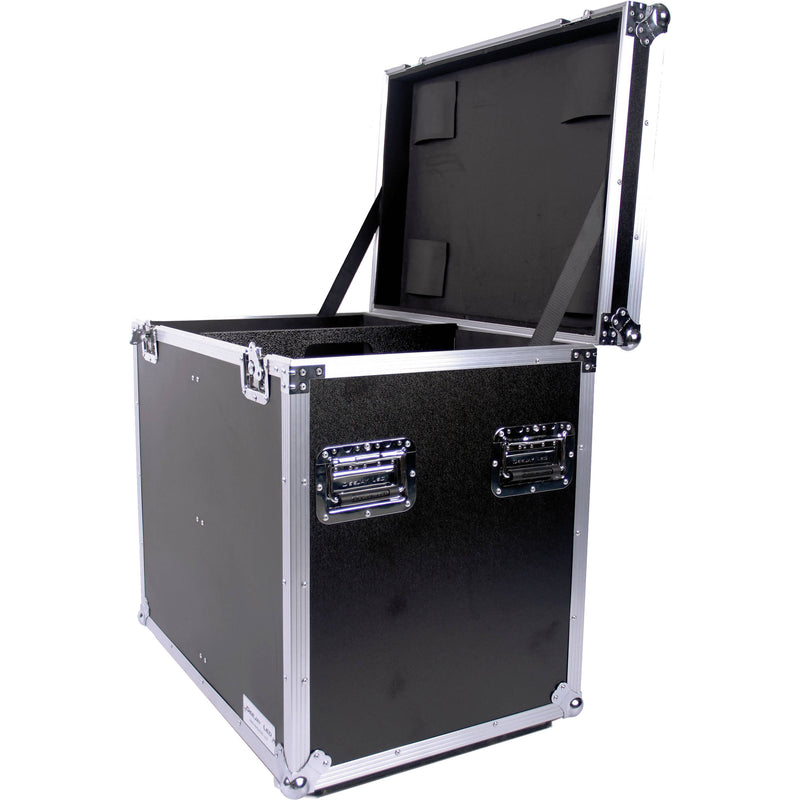 DeeJay LED Fly Drive Utility Trunk Case with Caster Board & Adjustable Compartment (Black)