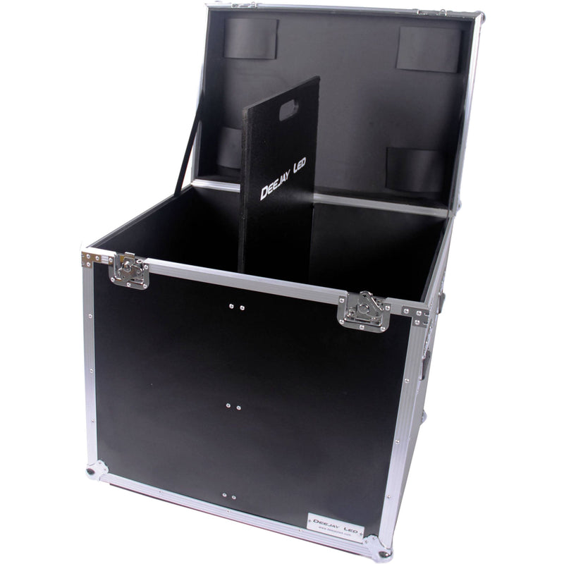 DeeJay LED Fly Drive Utility Trunk Case with Caster Board & Adjustable Compartment (Black)