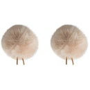 Bubblebee Industries Twin Windbubbles Miniature Imitation-Fur Windscreen Set for Lav Mics 5 to 8mm (Beige)