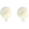 Bubblebee Industries Twin Windbubbles Miniature Imitation-Fur Windscreen Set for Lav Mics 3 to 4mm (Off-White)