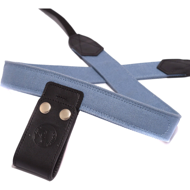 PONTE Leather Co Light Steel Blue Canvas Camera Lift-Strap