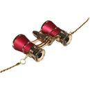 LaScala Optics 3x25 Carmen Opera Glasses with Red LED Flashlight (Burgundy / Gold)