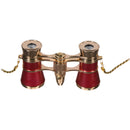 LaScala Optics 3x25 Carmen Opera Glasses with Red LED Flashlight (Burgundy / Gold)