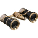 LaScala Optics 3x25 Aida Opera Glasses with Red Flashlight (Black & Gold)