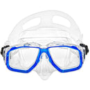 Innovative Scuba Concepts Double Lens Voyager Mask for Freediving, Snorkeling, or Scuba (M/L, Translucent Blue/Clear)