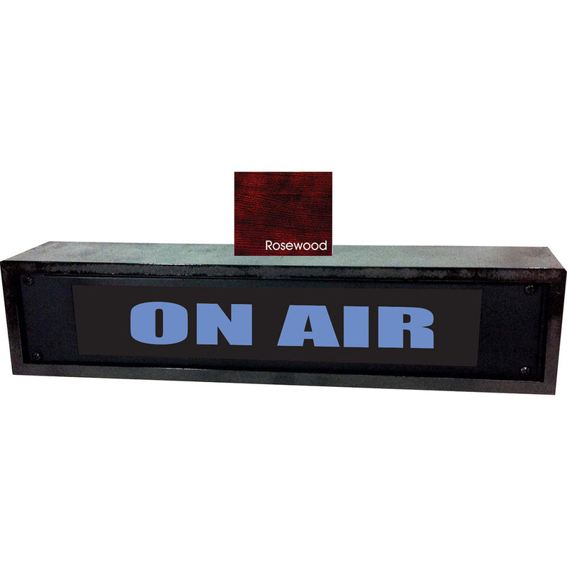 American Recorder ON AIR Sign with LEDs & Rosewood Enclosure (2 RU, English, Blue)