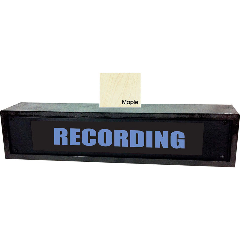 American Recorder RECORDING Sign with LEDs & Maple Enclosure (2 RU, English, Blue)