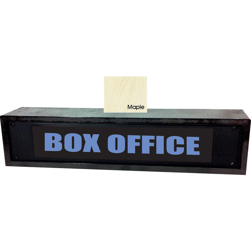 American Recorder BOX OFFICE Sign with LEDs & Maple Enclosure (2 RU, Blue)