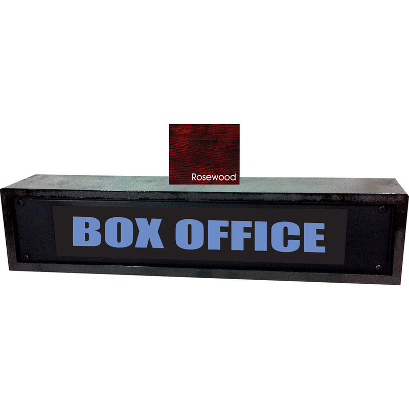 American Recorder BOX OFFICE Sign with LEDs & Rosewood Enclosure (2 RU, Blue)