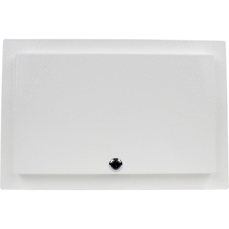 FSR WB-MR4G WB Series Recessed 4-Gang Wall Mounting Plate with Locking Metal Cover (White)