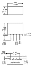 XP Power IE0324S-H IE0324S-H Isolated Through Hole DC/DC Converter 3kV Isolation ITE 1:1 1 W Output 24 V 42 mA