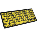 Logickeyboard XL Print Bluetooth 3.0 Mini Keyboard (American English/Hebrew, Black on Yellow)