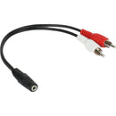 Williams Sound WCA 124 - 3.5mm Female TRS to Two RCA Male Cable Adapter for IR T1 (10.25")