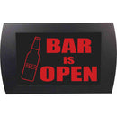 American Recorder BAR IS OPEN Indicator Sign with LEDs (Beer Bottle, Red)