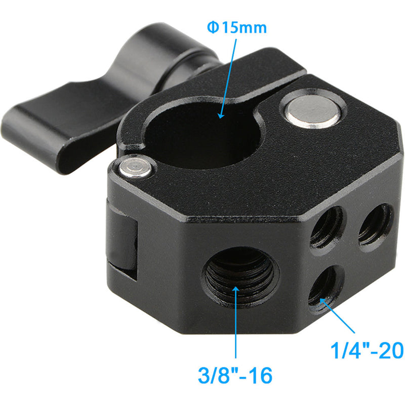 CAMVATE 15mm Quick Release Rod Clamp (Black Ratchet Knob)