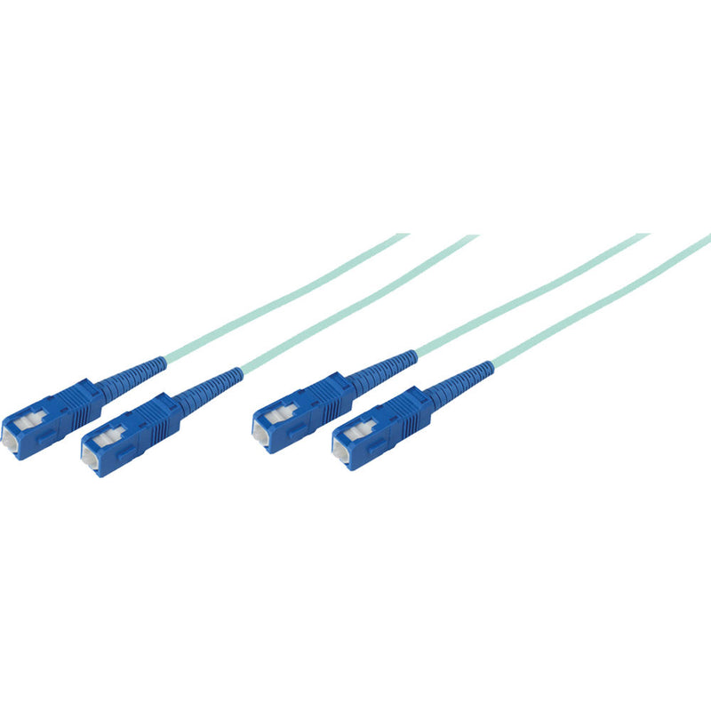 Avenview 50/125&micro;m Fiber Optic Multimode Duplex SC to SC 10Gb OM3 Cable (10', Aqua)