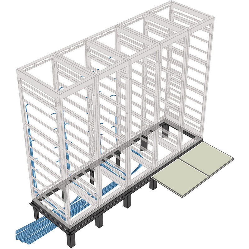 Middle Atlantic GANGLE Series 4-Bay Raised Floor Support Angles for 24" Deep Racks