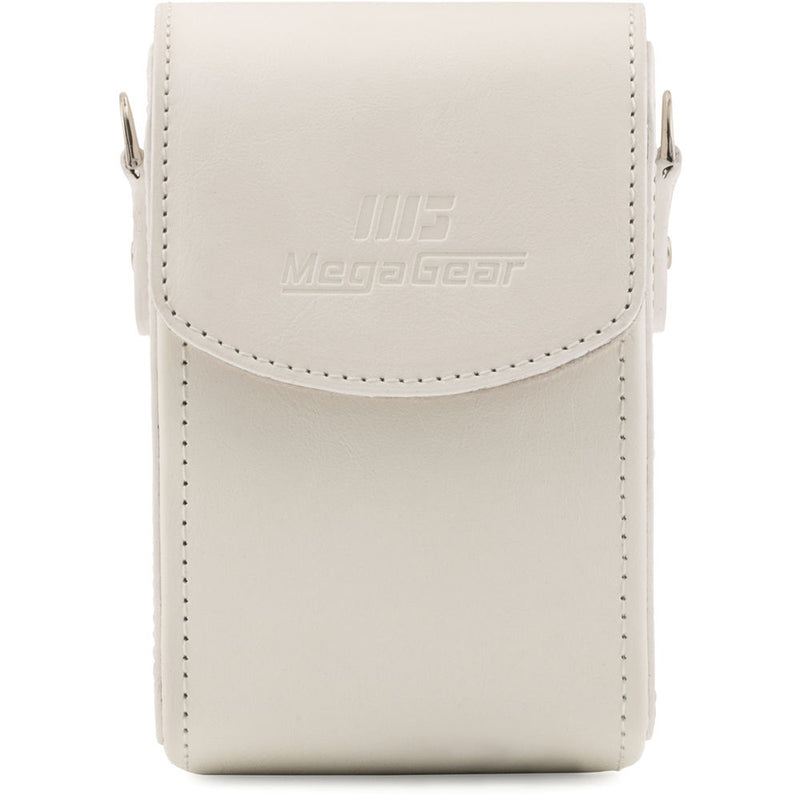 MegaGear Leather Camera Case for Panasonic Lumix DC-ZS70, DMC-LX10, DMC-ZS60, or DMC-ZS100 (White)