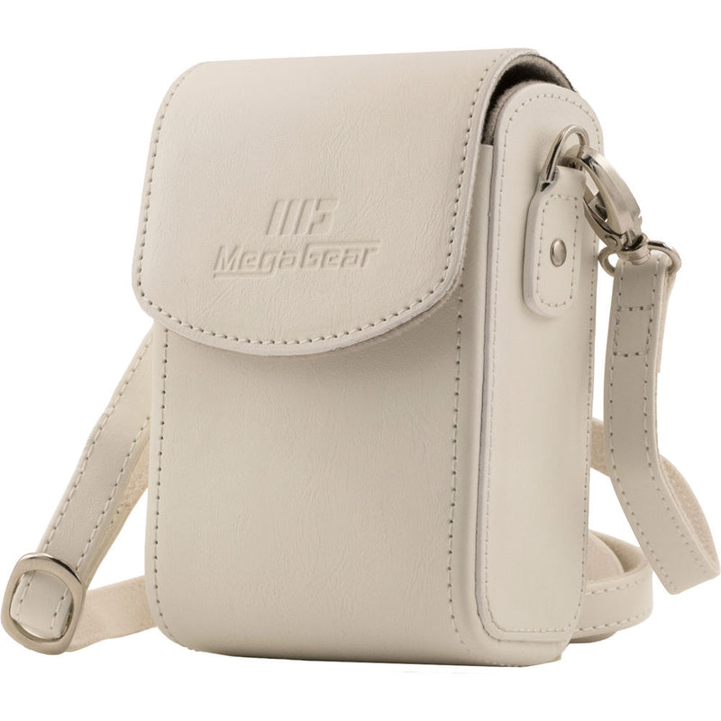 MegaGear Leather Camera Case for Panasonic Lumix DC-ZS70, DMC-LX10, DMC-ZS60, or DMC-ZS100 (White)